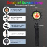 JORETLE Sunset Lamp Projection Lamp USB Sunset Projector Lamp Night Light, 16 Colors 180 Degree Rotation Color Changing Projection Light for Photography, Bedroom, Living Room, Party - Image 3